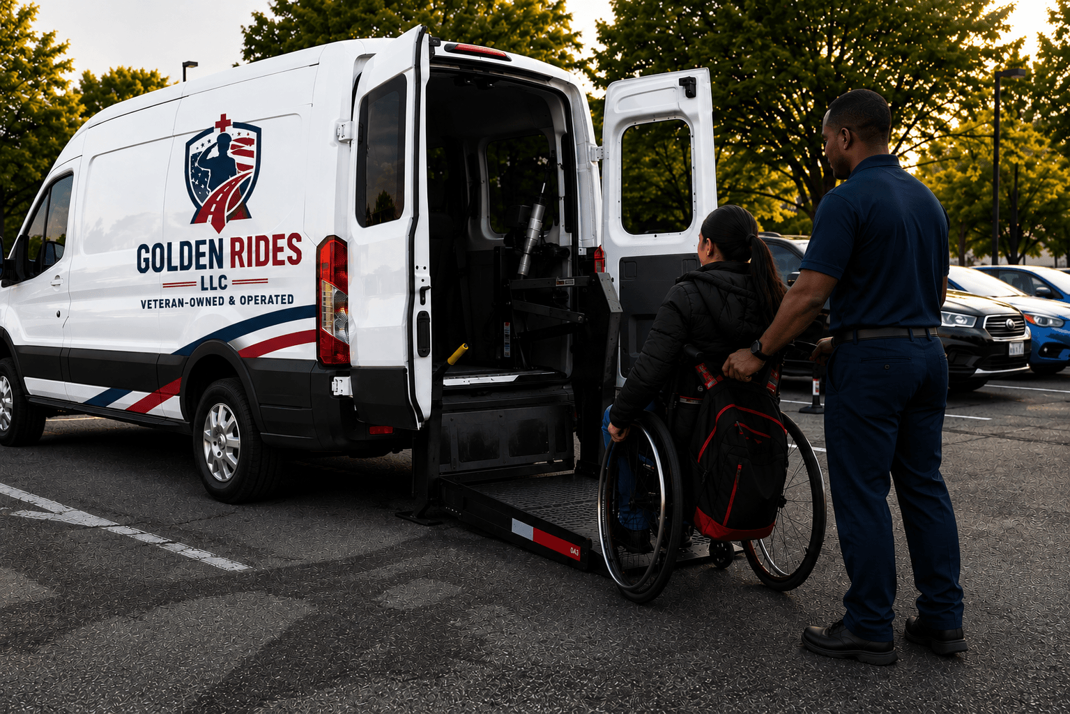 Inside Golden Rides LLC accessible van